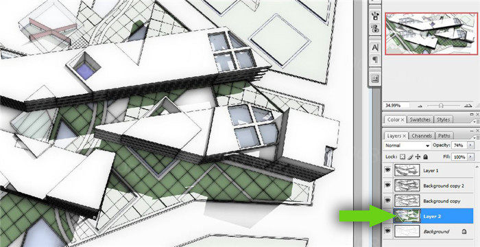 SketchUp+photoshop建筑渲染教程