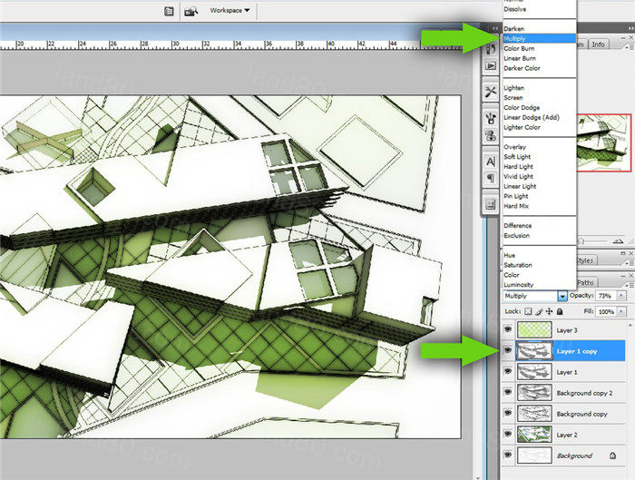 SketchUp+photoshop建筑景观效果图渲染教程