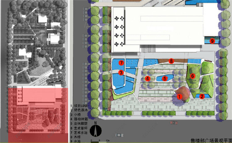 山东高密市银座新天地售楼部广场及居住区景观方案设计...