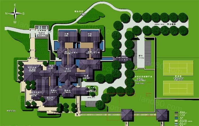  PSD平面图+PSD园林植物、PSD景观铺装、PSD草皮地被、PSD景观小品构