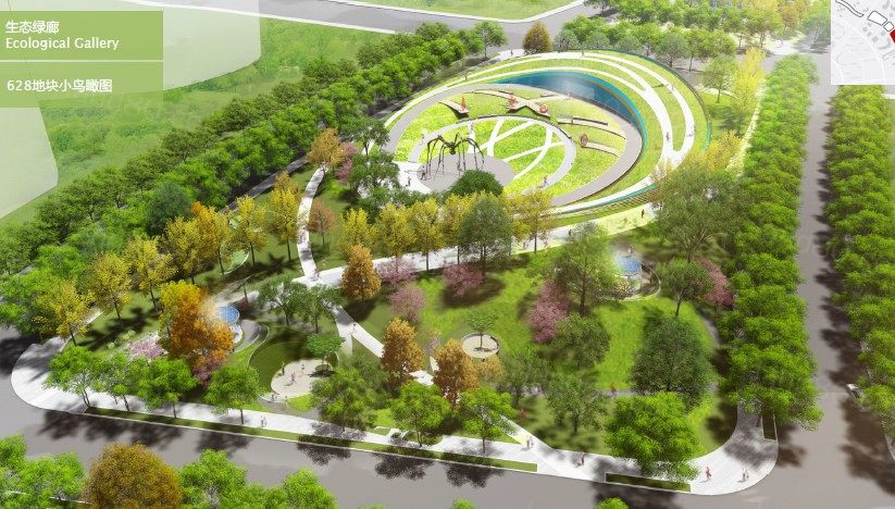 城市CBD中央商务绿地-文化生态公园-标志性商务公园景观设计方案文本
