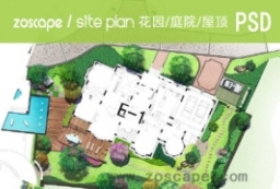 园林景观设计总平面图psd-住宅别墅庭院屋顶花园 to 景观80+