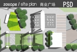 商业广场景观psd总平面图-园林景观平面图素材 to 景观80+