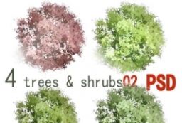 zoscape海外原创素材-园林景观植物逼真树-psd植物贴图素材 to 景观80+