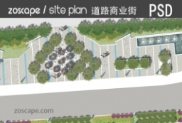 道路景观平面图-商业街景观psd素材 to 景观80+