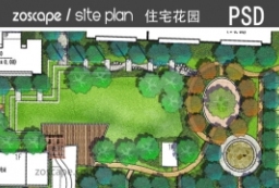 psd住宅花园-节点平面图-园林景观设计平面图 to 景观80+