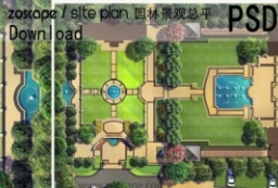 psd欧式风格住宅小区园林景观设计总平面图 to 景观80+