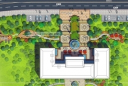 精选居住区售楼部庭院花园-售楼部景观绿化PSD平面图 to 景观80+