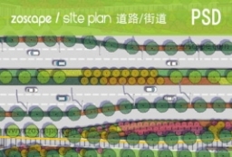 城市道路景观-psd道路分隔带绿化总平面图 to 景观80+